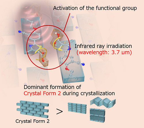 Formation of crystalline forms with infrared irradiation